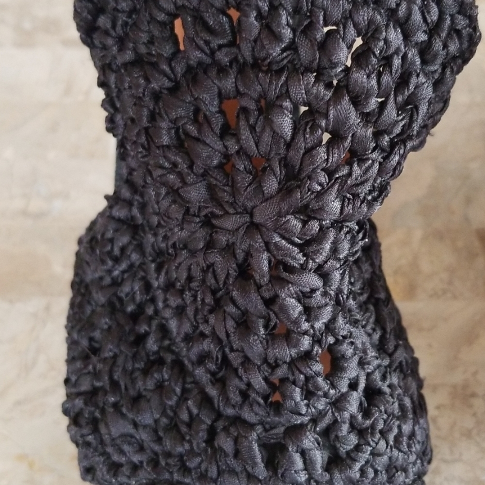 Elizabeth & James Black Braided Wedges - Picture 2 of 7
